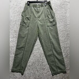 Bugle Boy Men’s Vintage Pull On Cargo Pants Green Size 34X30 *Flaw